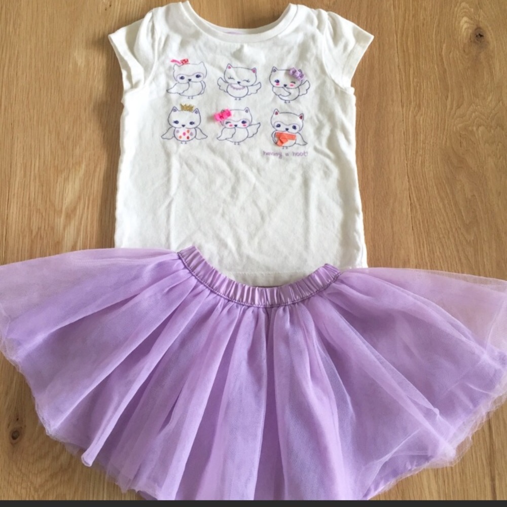Gymboree Owl T-shirt with Purple Tutu💕💜🦉